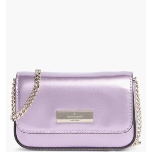 NWT‎ Kate Spade Kenzie Metallic Quartz Pink Crossbody Wallet Coquette Balletcore